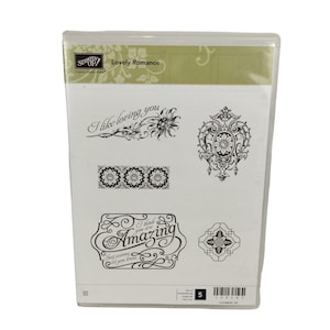 Stampin Up Lovely Romance 5-teiliges Stempelset Unmontiert im Ruhestand