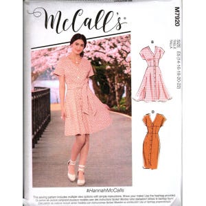 McCall&#39;s M7920 Misses 14 to 22 Button Front Dresses Uncut Sewing Pattern New