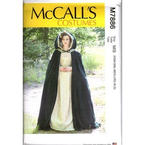 Patrón de costura sin cortar para traje medieval renacentista McCall&#39;s M7886 para tallas XS a XL