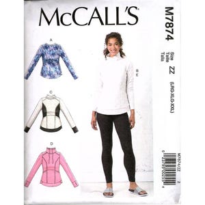 McCalls M7874 Modello di cucito non tagliato per top e leggings sportivi da donna dalla taglia L alla XXL