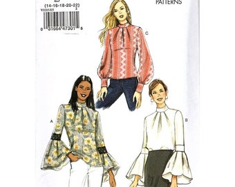 Vogue V9285 Misses 14 to 22 Blouse Uncut Sewing Pattern