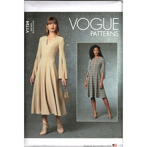 Vogue V1724 Misses 6 to 14 Flared Dress Uncut Sewing Pattern
