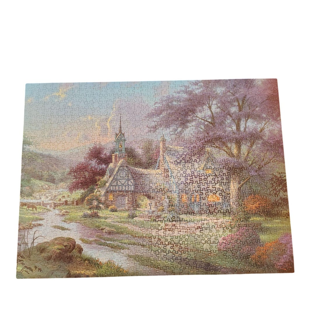 Ceaco Thomas Kinkade 1000 Piece Vintage 2001 Jigsaw Puzzle Clocktower ...