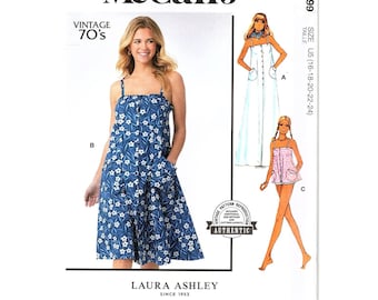 McCalls M8499 Misses 16 to 24 Laura Ashley Sundress and Top Uncut Sewing Pattern
