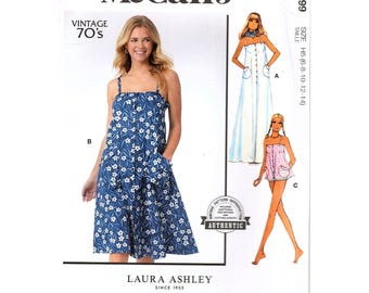 McCalls M8469 Misses 6 to 14 Laura Ashley Dress and Top Uncut Sewing Pattern