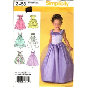 Simplicity 2463 Girl 5 to 8 Special Occasion Princess Dress Uncut Sewing Pattern