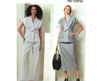 Vogue V2097 Misses 6 to 14 Top, Skirt and Pants Uncut Sewing Pattern