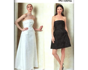 Vogue Patterns V2089 Misses 4 to 12 Strapless Dress Uncut Sewing Pattern