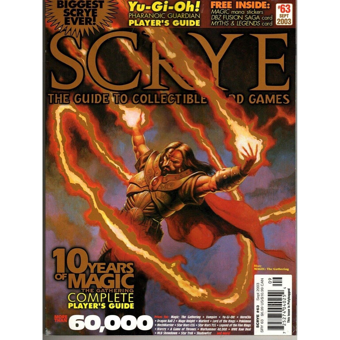 Scrye Magazine Guide to Collectible Games Magic Yu-gi-oh! Sept 2003 - Etsy