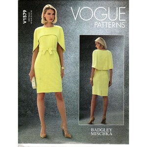 Patrón de costura sin cortar para vestido Vogue V1579 para señoritas de 6 a 14 años, del diseñador Badgley Mischka