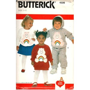 Butterick 6220 Toddler Size 1-2 Care Bears Tops and Pants Uncut Sewing Pattern