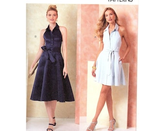 Vogue V2103 Misses 8 to 16 Halter Wrap Dress Uncut Sewing Pattern