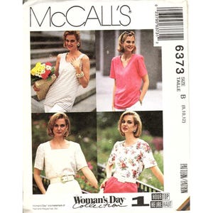 McCalls 6373 Misses 8 bis 12 Easy 1 Hour Tops Vintage Uncut Schnittmuster