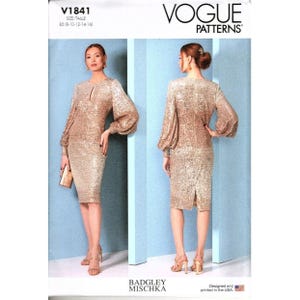 Patrón de costura sin cortar para vestido de ocasión especial Vogue V1841 para señoritas o petite de 8 a 16 años