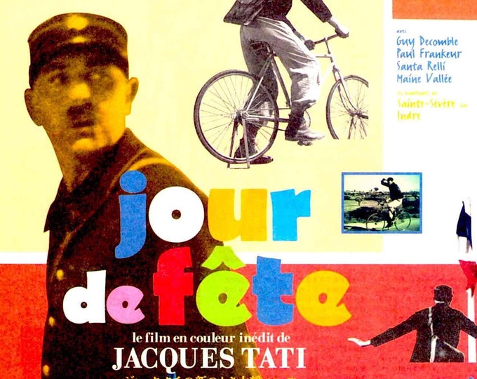 Jour de Fête | 40s French Classic, Jacques Tati | 1995 print | vintage Japanese chirashi film flyer