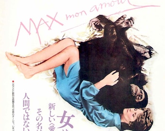 Max Mon Amour | 80s Classic, Charlotte Rampling, Nagisa Oshima | 1987 original print | vintage Japanese chirashi film poster