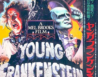 Young Frankenstein (A) | 70s Cult Classic, Mel Brooks | 1975 original print | vintage Japanese chirashi film poster