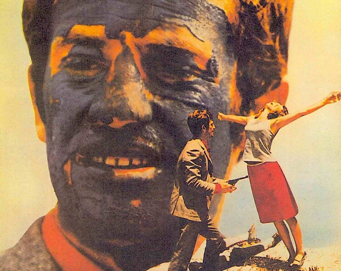 Pierrot Le Fou (A) | 60s French Cinema, Jean-Paul Belmondo, Anna Karina | 1998 print | Japanese chirashi film flyer