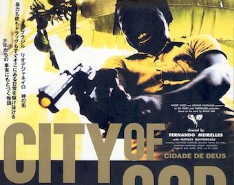 City of God | Cult Brazilian Cinema, Fernando Meirelles | 2003 original print | Japanese chirashi film poster