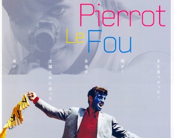 Pierrot le fou (B) | 60s French Cinema, Jean-Paul Belmondo, Anna Karina | 2016 print | Japanese chirashi film flyer