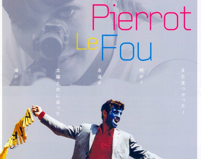 Pierrot le fou (B) | 60s French Cinema, Jean-Paul Belmondo, Anna Karina | 2016 print | Japanese chirashi film flyer