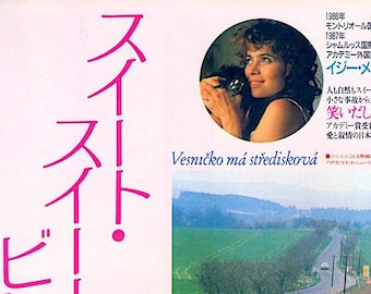 My Sweet Little Village | 80s Czech Cinema, Jirí Menzel | 1988 original print | vintage Japanese chirashi film poster