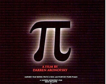 Pi (A) | 90s Cult Classic, Darren Aronofsky | 1999 original print | Japanese chirashi film poster