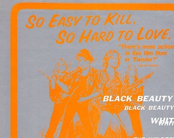 Switchblade Sisters + Coffy (A) | 70s Cult Classic, Jack Hill | 1997 print, silver gatefold | vintage Japanese chirashi film flyer