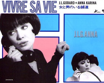 Vivre sa vie | 60s French Classic, Jean-Luc Godard, Anna Karina | 1994 print | vintage Japanese chirashi film flyer