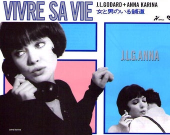 Vivre sa vie | 60s French Classic, Jean-Luc Godard, Anna Karina | 1994 print | vintage Japanese chirashi film poster