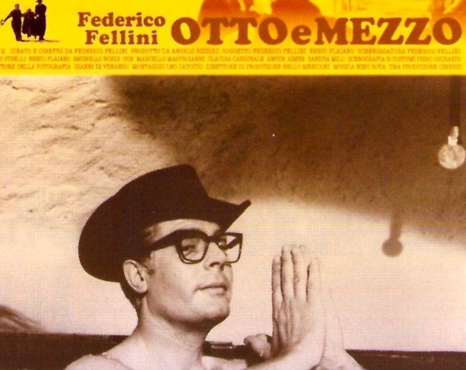 8 1/2 | 60s Italian Classic, Federico Fellini, Marcello Mastroianni | 2008 print | Japanese chirashi film flyer