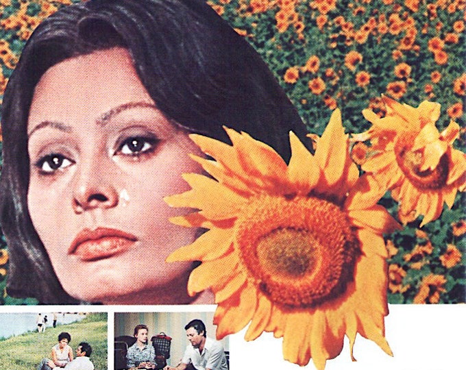 Sunflower (A) | 70s Italian Classic, Sophia Loren | 1974 print | vintage Japanese chirashi film flyer
