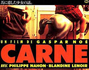 Carne | 90s Cult French Cinema, Gaspar Noe | 1994 original print | vintage Japanese chirashi film poster