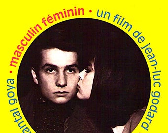 Masculin Feminin | 60s French Classic, Jean-Luc Godard, Jean-Pierre Leaud | 1998 print | vintage Japanese chirashi film poster