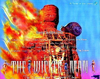 The Wicker Man (A) | 70s UK Cult Classic, Edward Woodward, Britt Ekland | 1998 print | vintage Japanese chirashi film poster