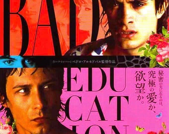 Bad Education (A) | Spanish Cinema, Gael Garcia Bernal, Pedro Almodovar | 2005 original print | Japanese chirashi film poster