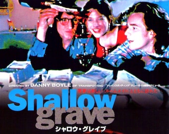 Shallow Grave | 90s British Cult Classic, Ewan McGregor, Danny Boyle | 1996 original print | vintage Japanese chirashi film poster