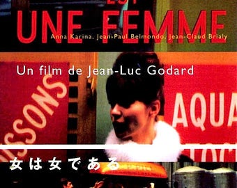 A Woman is a Woman | 60s French Cinema, Anna Karina, Jean-Luc Godard | 1997 print | vintage Japanese chirashi film poster