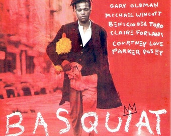 Basquiat | 90s American Cinema, Julian Schnabel, Jeffrey Wright | 1997 original print | vintage Japanese chirashi film flyer