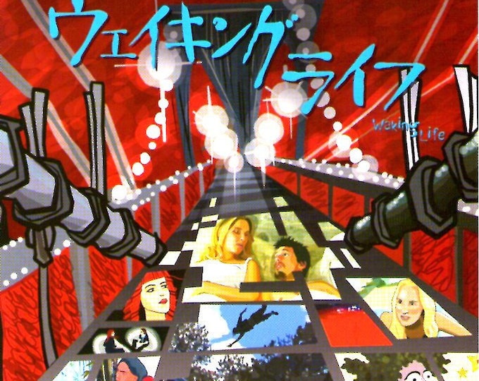 Waking Life | American Cinema, Richard Linklater Animation | 2002 original print | Japanese chirashi film flyer