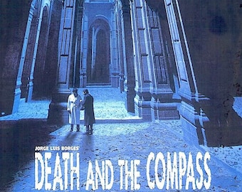 Death and the Compass | 90s British Cinema, Peter Boyle, Alex Cox | 1997 original print | vintage Japanese chirashi film flyer