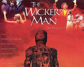 The Wicker Man (B) | 70s UK Cult Classic, Christopher Lee, Britt Ekland | 2020 print, gatefold | Japanese chirashi film poster