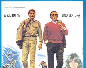 The Last Adventure | 60s French Cinema, Alain Delon, Lino Ventura | 1995 print | vintage Japanese chirashi film flyer