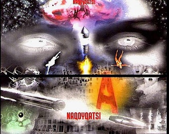 Naqoyqatsi | American Cinema, Godfrey Reggio, Tadanori Yokoo | 2004 original print | Japanese chirashi film flyer