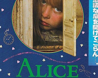 Alice | 80s Animation Cult Classic, Jan Svankmajer | 1989 original print | vintage Japanese chirashi film flyer