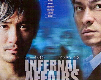 Infernal Affairs | HK Action Classic, Andy Lau, Tony Leung | 2002 original print | Japanese chirashi film poster