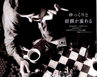 Coffee and Cigarettes (A) | Jim Jarmusch, The White Stripes | 2005 original print | Japanese chirashi film poster