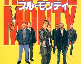 The Full Monty | 90s British Classic, Robert Carlyle | 1997 original print | Japanese chirashi film poster