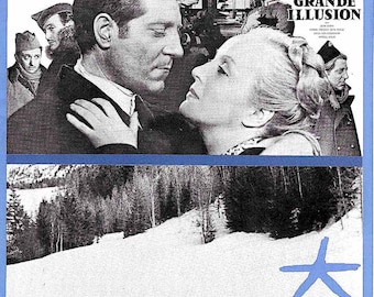 Grand Illusion (A) | 1930s French Classic, Jean Gabin, Jean Renoir | 1977 print | vintage Japanese chirashi film flyer