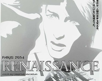 Renaissance | Tech Noir Art Animation, Christian Volckman | 2007 original print | Japanese chirashi film poster